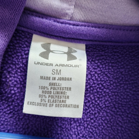 Under Armour Purple Hoodie Size SM lined hood Front Pouch - Picture 6 of 6
